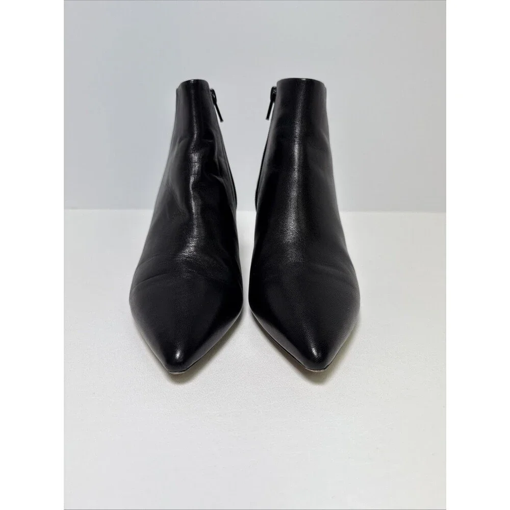 Nordstrom Signature Flora Ankle Bootie Genuine Leather Black Size US 5.5 EU 35.5